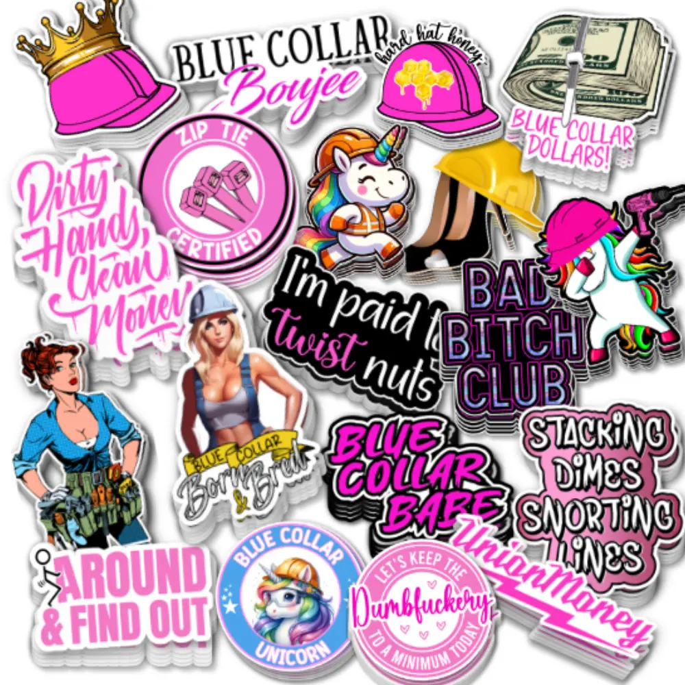 Women in Trades Stickers, Blue Collar Girl Stickers, Stickers for Blue Collar Women, Decals for Hard Hats
