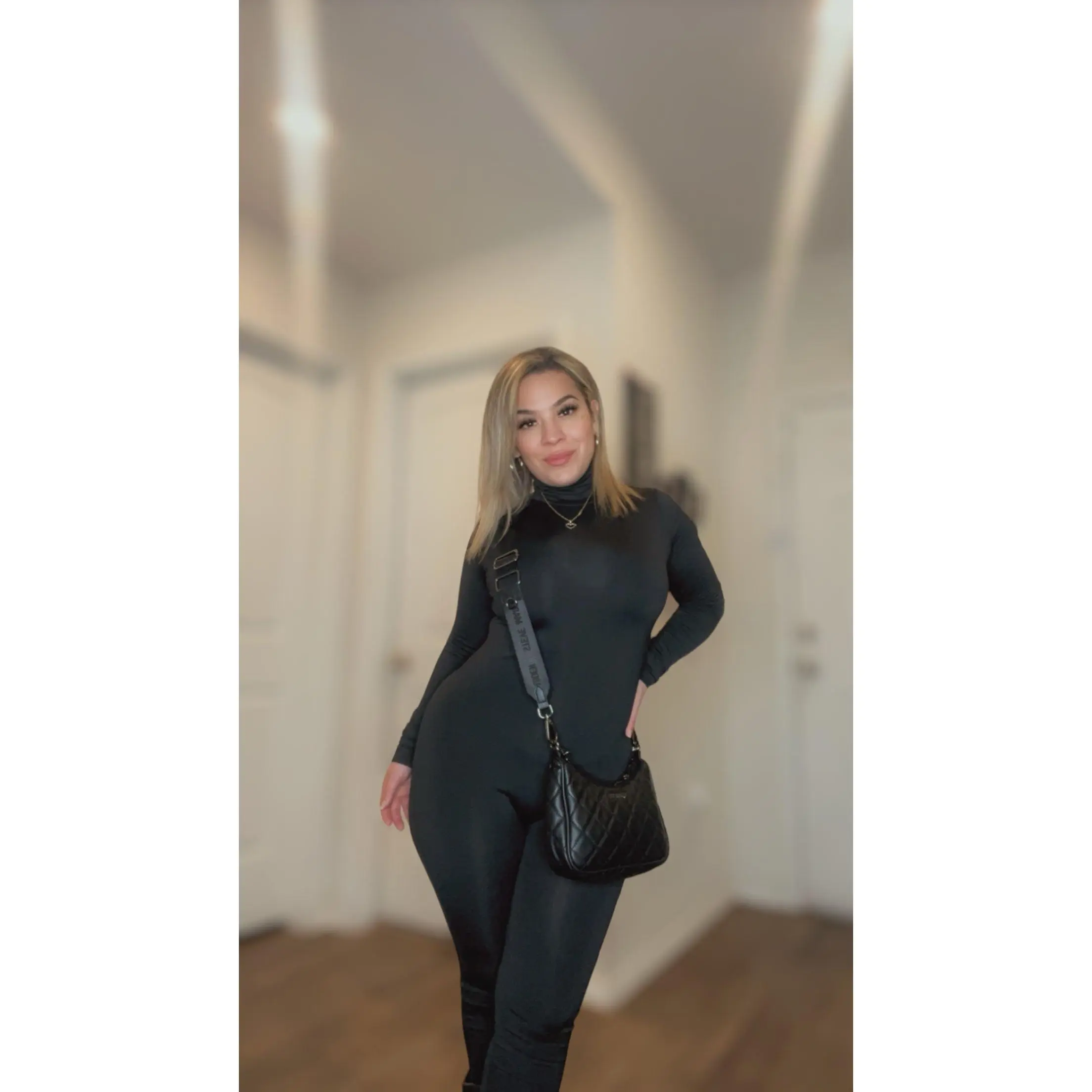 Long sleeve turtleneck jumpsuit