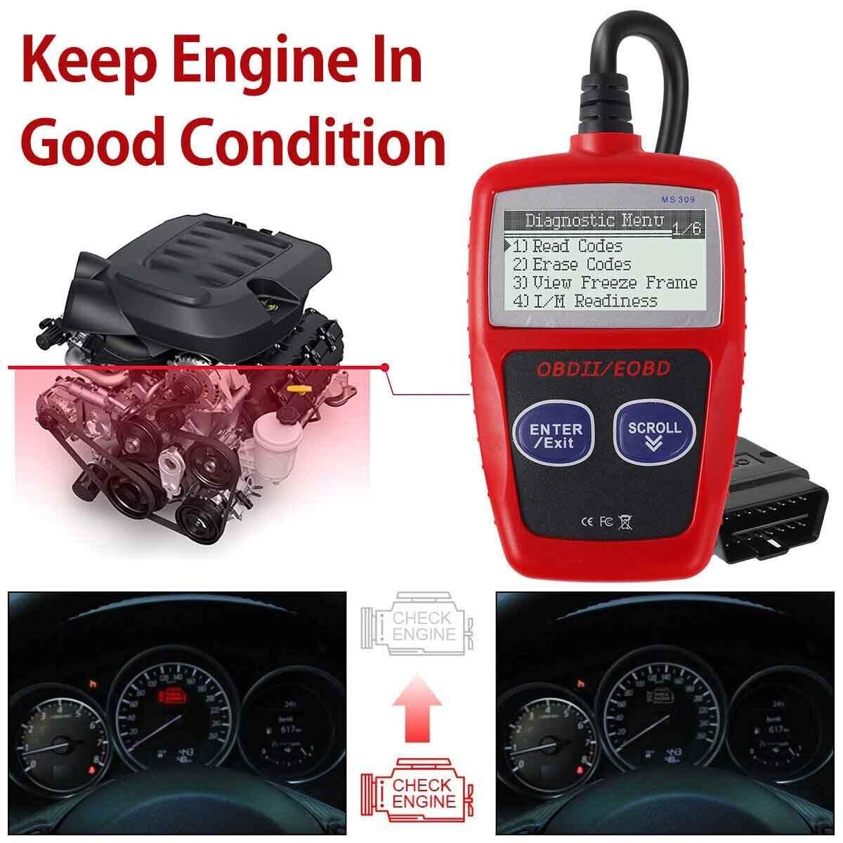 OBD Car Scanner,, MS309 Code Reader OBD2 Scanner Car Inspection Engine Troubleshooting Tool