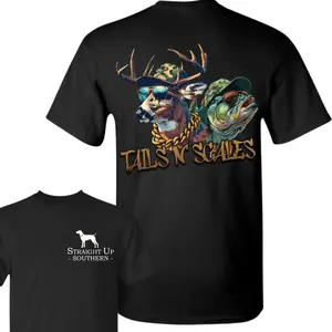 shirt- Hunting T-Shirt - Summer Outfits, Regular Fit Short Sleeve Crew Neck T-Shirt for Men, Casual Comfy Knitting Top for Summer