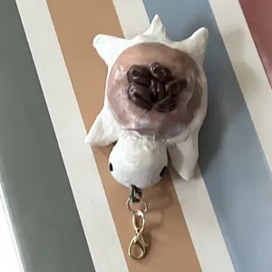 Mocha latte turtle clay keychain