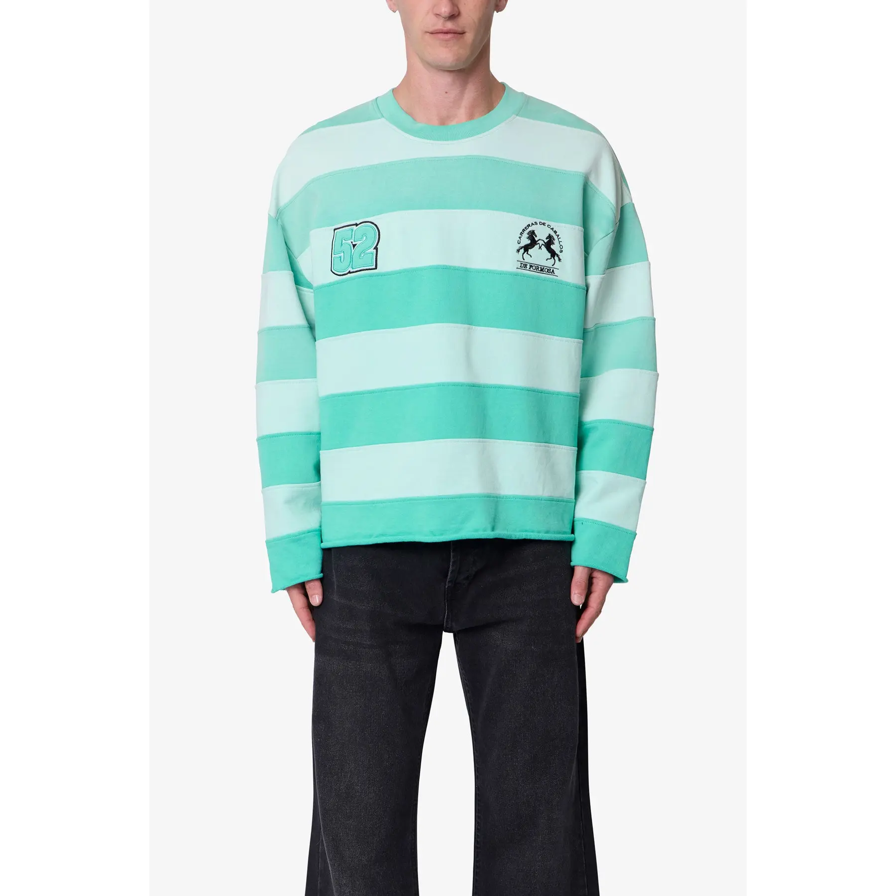 mnml Striped Crewneck Sweater - Green