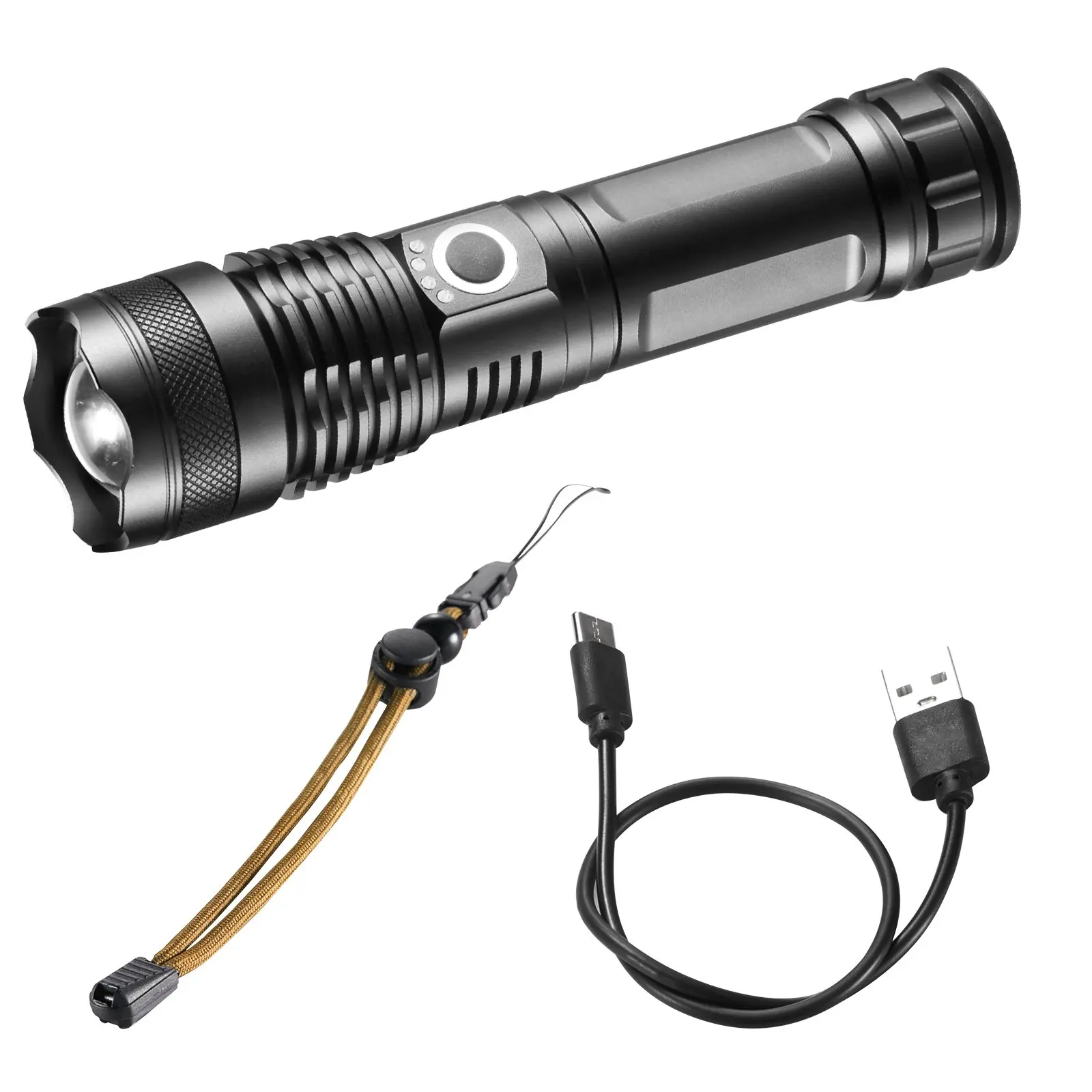 【Summerfinds】VEVOR Super Bright High Lumens Handheld Flashlight - High Power TorchAdjustable IPX4 Waterproof Multifunctional Emergency Lighting for CampingHikingSports AccessoriesSuper Bright Flashlight, Super Bright Flashlight, Adjustable Waterproof F