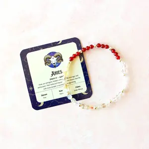 Aries Zodiac Sign Crystal Bracelet | Sun, Moon, Rising Signs | 4mm