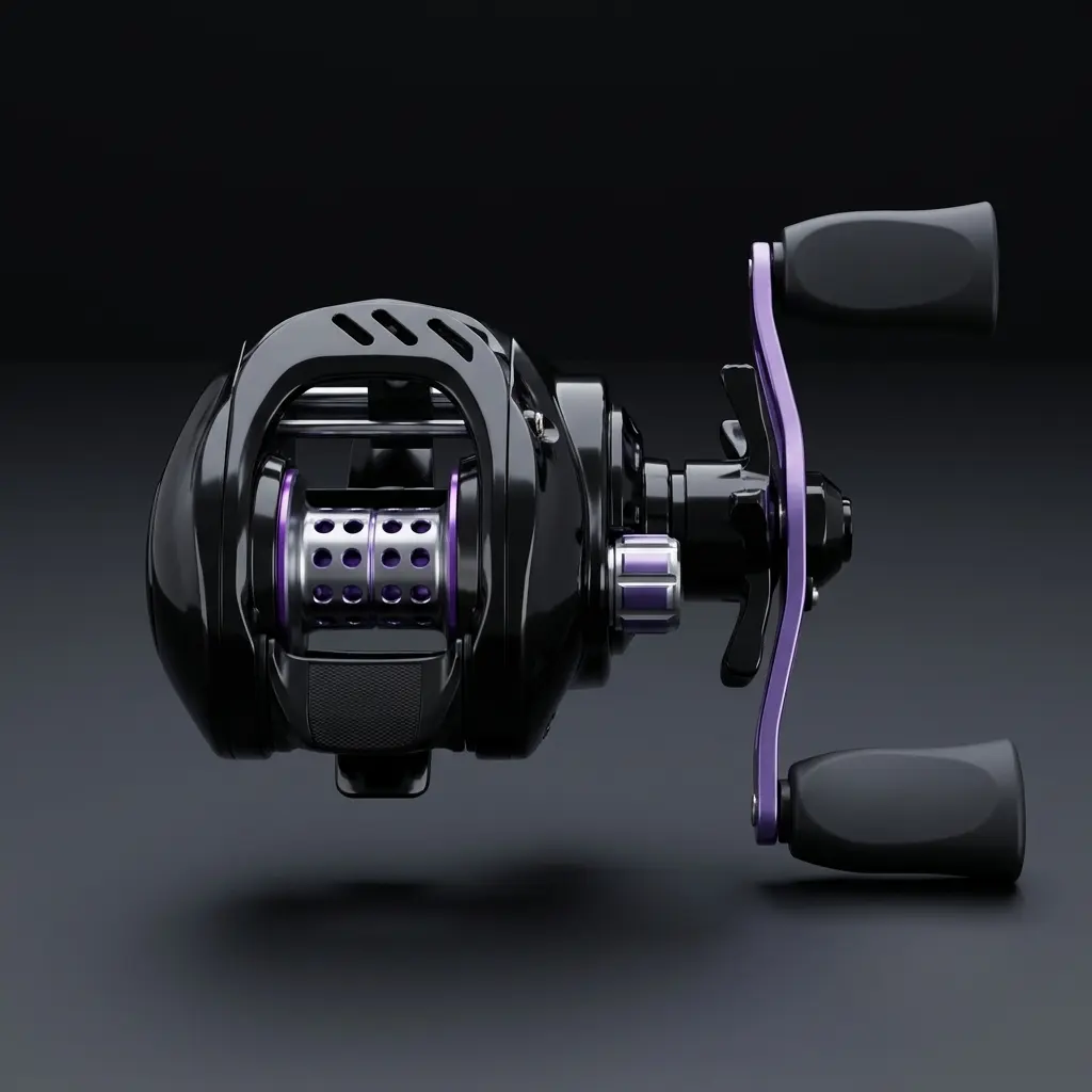 2026 New Model High-Speed Baitcasting Reel - 7.2:1 Gear Ratio with Full Metal Gears & Arm, Corrosion-Resistant Body for Fresh & Saltwater, Black/Purple Finish Spinning Reel Combo Fishing Equipment