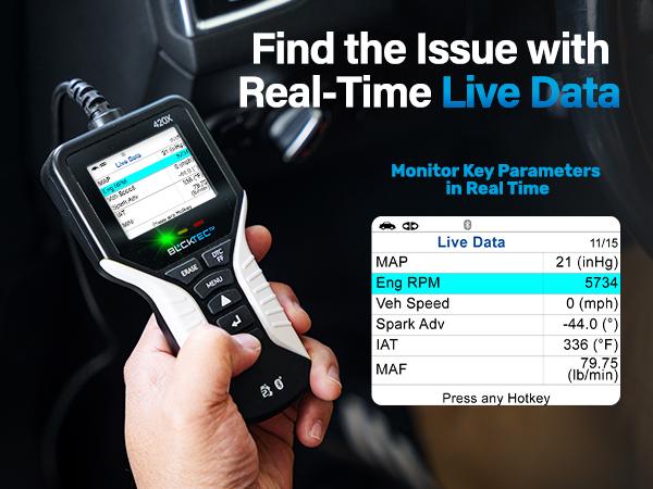 BLCKTEC 420X OBD2 Scanner Diagnostic Tool, Read and Clear Check Engine Light, Car Code Reader for All OBDII Cars 1996 and Newer, Comes with Bluetooth Topnotch App On iOS & Android BLCKTEC 420X OBD2 Scanner Diagnostic Tool, Read and Clear Check Engine Light, Car Code Reader for All OBDII Cars 1996 and Newer, Comes with Bluetooth Topnotch App On iOS & Android