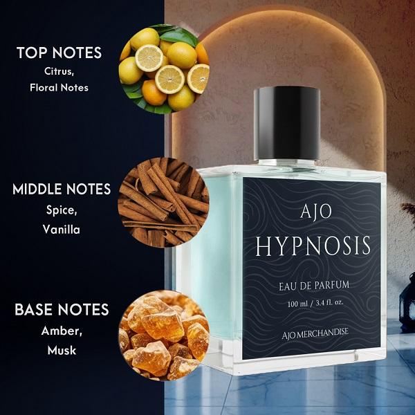 AJO Hypnosis Pheromone Eau De Parfum Spray for Men & Women 100ml (3.4 Oz) – Strong Long-Lasting Men's Eau de Parfum, Premium Unisex Cologne, Citrus Floral Spicy Vanilla Amber Musk Valentine’s Day Gift