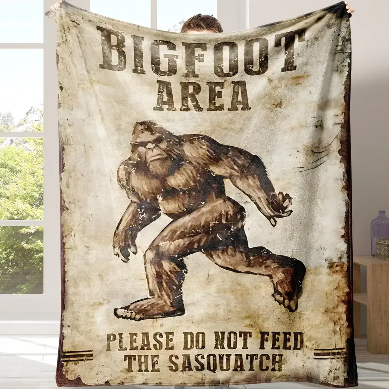 Large foot area themed blanket and storage bag, 1 count of soft and warm blankets, lightweight blankets are suitable for home offices, travel and camping.