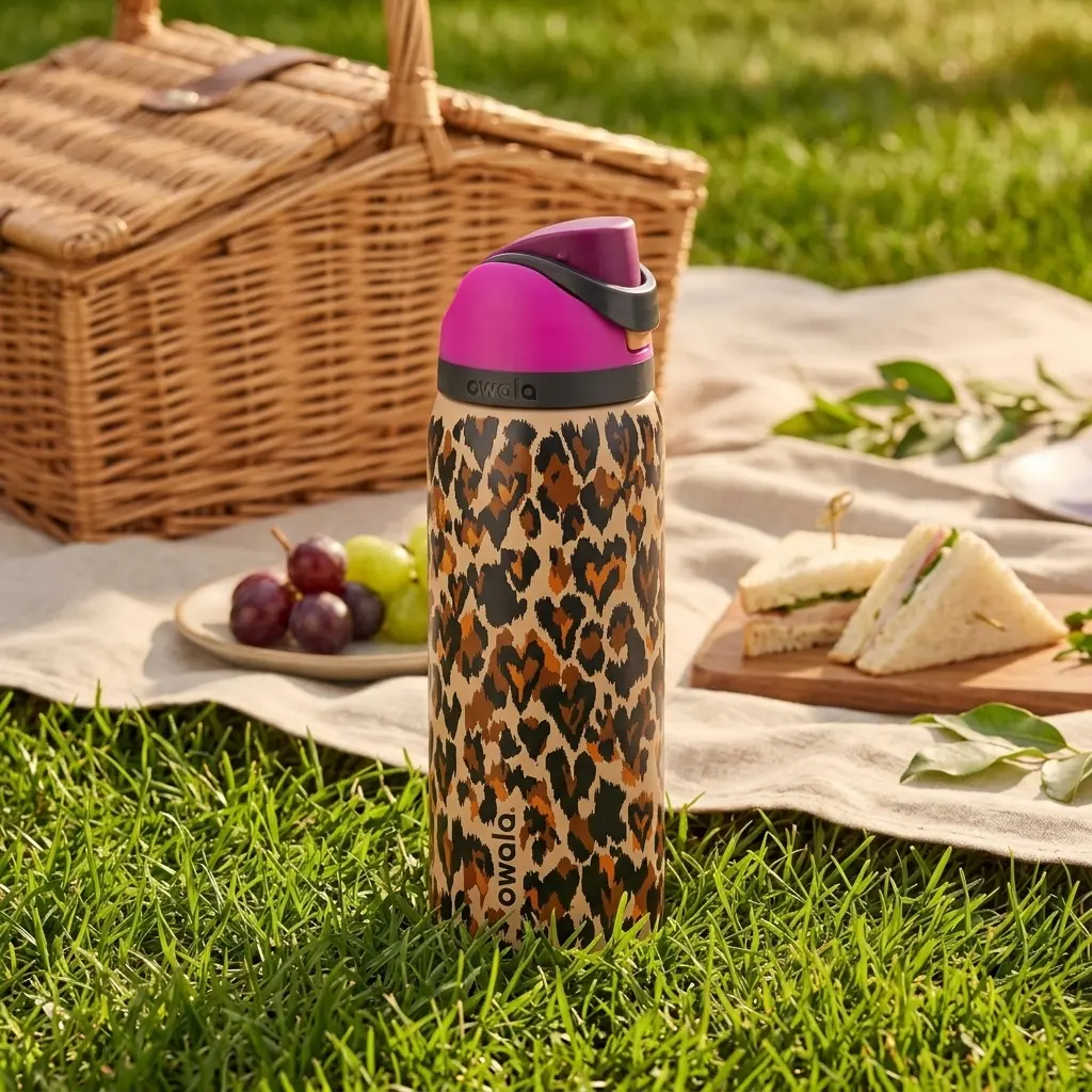 NEW Owala Wild At Heart 32oz FreeSip Water Bottle Limited Edition Leopard Print Tumbler