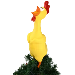 Hilarious Rubber Chicken Christmas Tree Topper - Large 14"