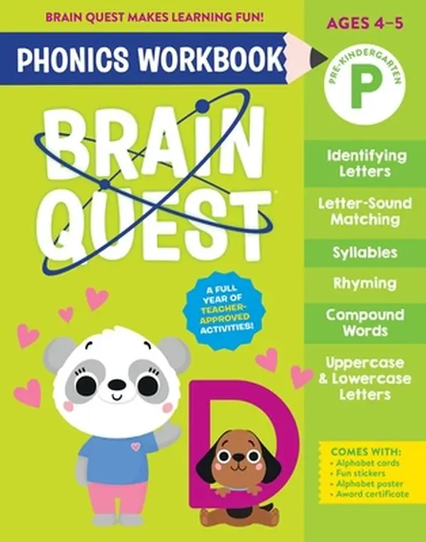 Brain Quest Phonics Workbook: Pre-Kindergarten: Volume 1 -- Workman Publishing, Paperback