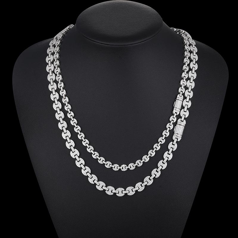 【#N146】 UCCIYO Lab-Created Moissanite S925 Sterling Silver Moissanite Necklace  Ice Out Necklace for Women Men Hip Hop Jewelry Gift