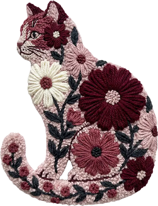 DTF Transfer – FM Yarn Cat Multi Sizes
