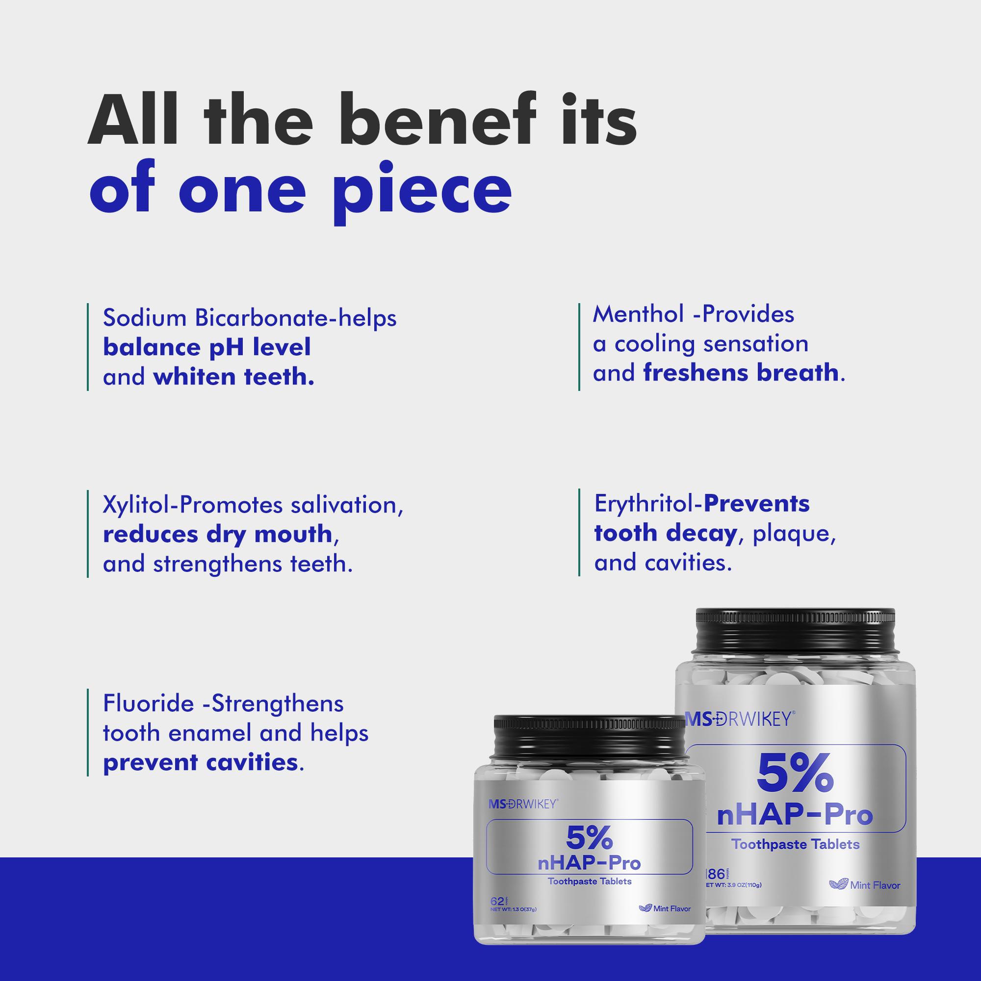 MSDRWIKEY Solid Toothpaste Tablets – Fluoride-Free, Eco-Friendly, Fresh Breath, Gentle Natural Oral Care