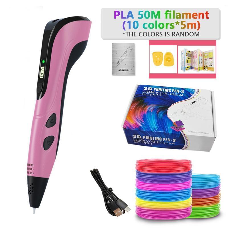 2026 NEW 3D Printing Pen Set for Kids with LCD Display PLA Filament 3 Gears Adjustable Spinning Speed Ideal for Birthdays Christmas Presents