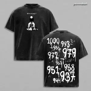 Retro Vintage Limited Haise Sasaki Kaneki Ken Tokyo Ghoul Anime Double Printed Washed Tee Unisex Oversize Anime Manga Acid Washed Lightweight Cotton T-Shirt Gift For Anime Fan Lover