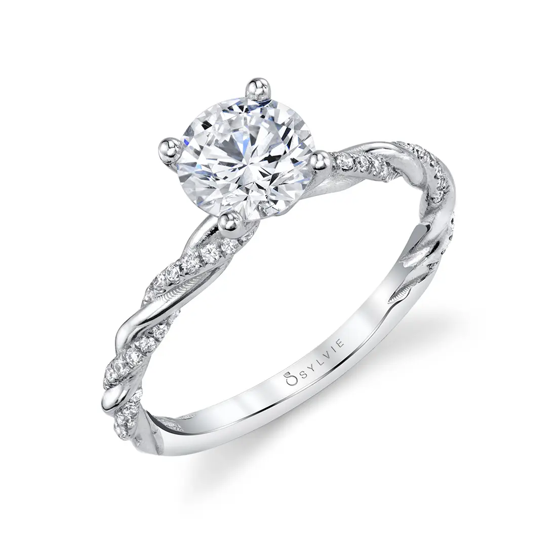 Sylvie Round Cut Diamond Spiral Engagement Ring - Jolie SKU: S1975-015A4W10R