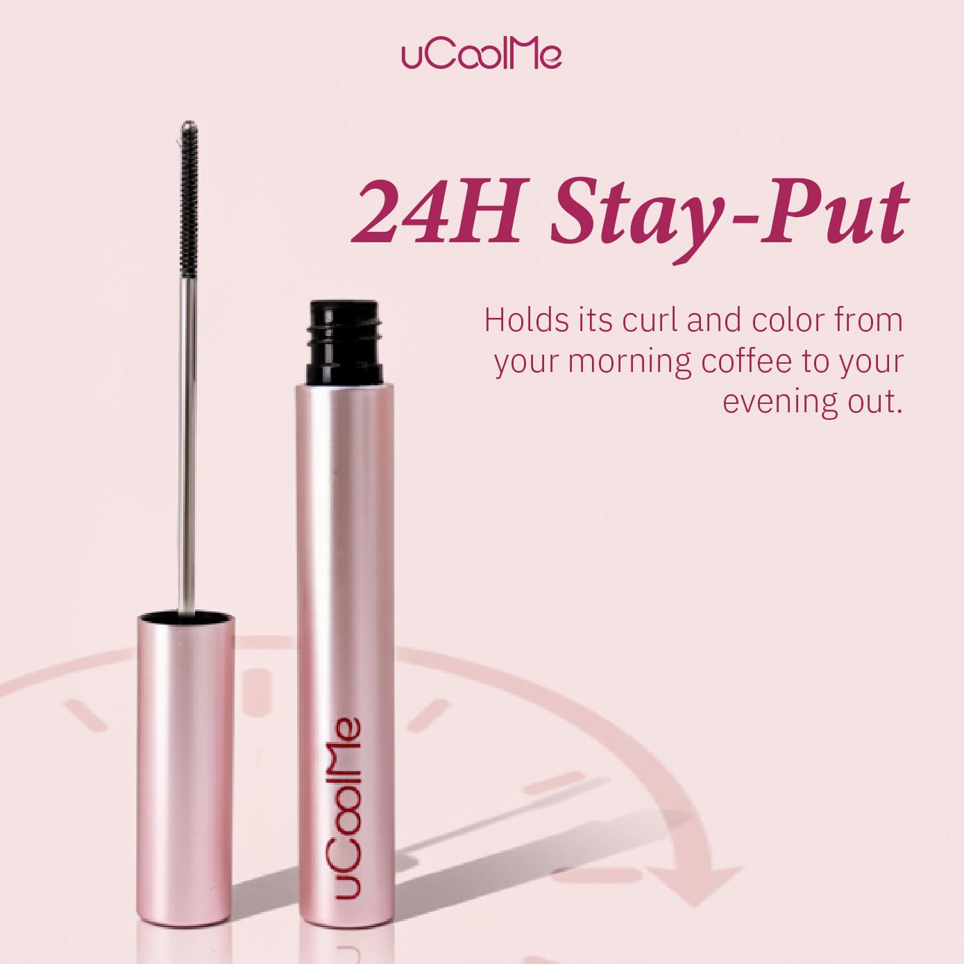 uCoolMe Lengthening and Curling Mascara 3D Eyelash Iron Magic Wand Mascara Black Long Lasting Waterproof Smudge Proof 24 Hour Wear Natural Extension Thickening Effect Ultra Fine Volumizing Makeup Cosmetics TikTokShopHolidayHaul