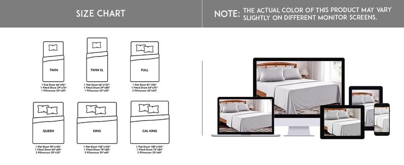 Lux Decor 4 Pcs Bed Sheet Set-16" Deep Pocket Queen Sheets-Floral,Quatrefoil,Solid King Bed Sheet With Embroidered Pillowcases-Premium Quality Bedding Set Warm, Cozy & Luxury Bedding Set