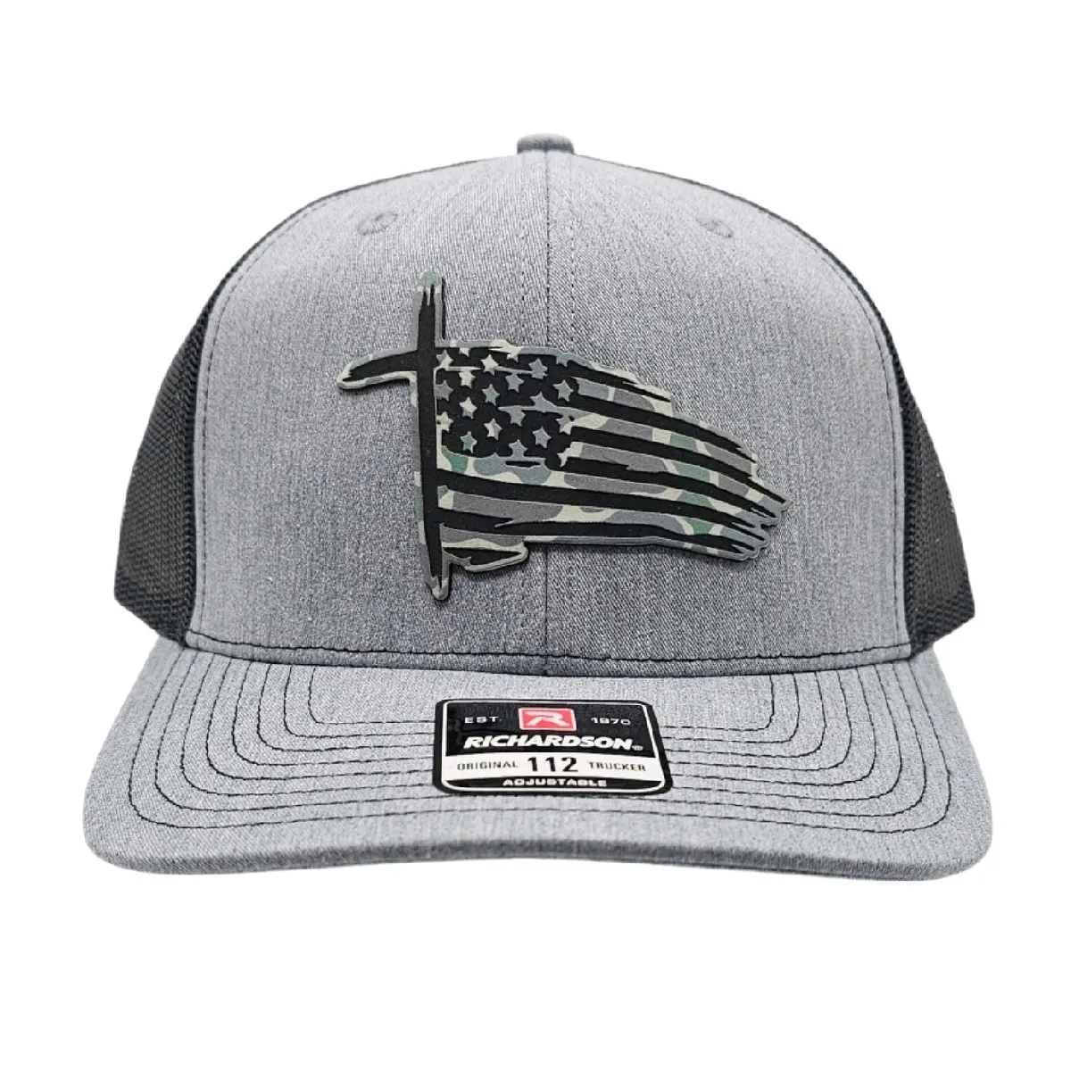 American Flag Cross Richardson 112 Snapback Trucker Christian Hat for Men and Women Casual Outfits Cap