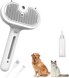 Pet Steam Brush, 3-in-1 Spray Hair Removal Comb for Dog and Cat, Steam for Shedding and Grooming, Spritz Defur Comb, Water Brush for Long & Short Haired Pets