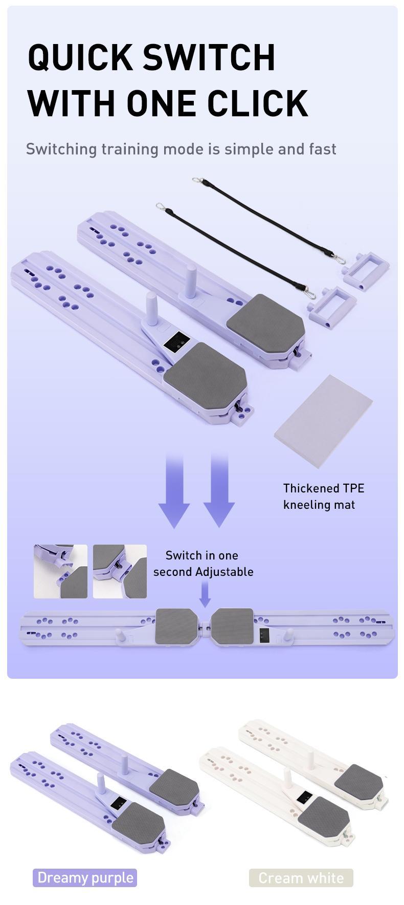 2.0 Multi-functional Adjustable Ab ExerciseBoard, Split Ab Slide Roller Board, Home PilatesReformer with Knee Mat for Home Gym Core & AbStrength T