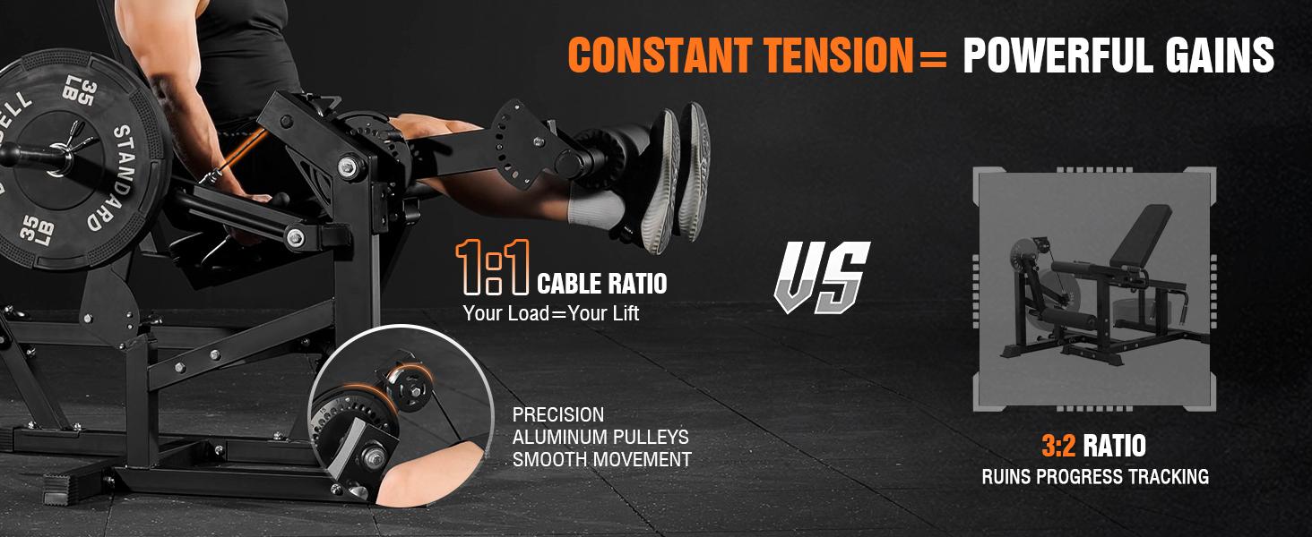 GWMD Leg Extension and Curl Machine, Adjustable Leg Curl Machine, Seated Leg Extension and Lying Curl Machine for Home Gym, Leg Workout Equipment with Cable System GWMD Leg Extension and Curl Machine, Adjustable Leg Curl Machine, Seated Leg Extension and Lying Curl Machine for Home Gym, Leg Workout Equipment with Cable System