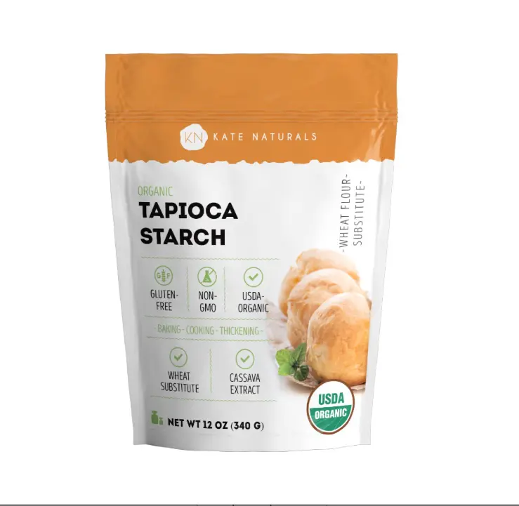 Kate Naturals Tapioca Starch Flour for Baking, Cooking & Boba Pearls (12oz, Organic, Non-GMO, Gluten Free)