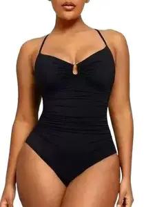 Women Sexy Tummy Control One Piece Swimsuits Halter U-Wire Bathing Suit