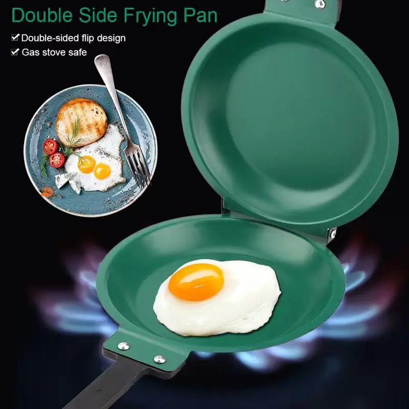 Double-sided nonstick skillet - Perfect for making pancakes, omelets, and bacon, ideal for both kitchen and outdoor cooking,An excellent gift choice for Christmas and New Year., Omelette Pan, Multifunctional Frying Pan, Nonstick Kitchen Cookware, Anti-Adh