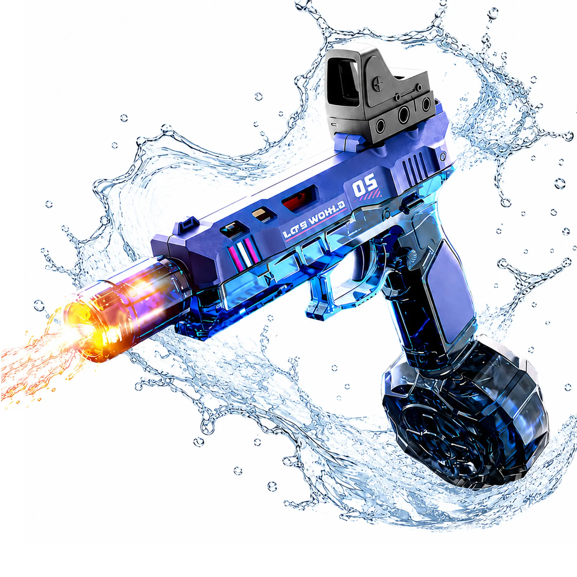 Automatic Squirt Watergun - Unisex Kids Toys, Rechargeable Waterblasters, LED Lights, 28-32 FT Range, High Capacity, Outdoor Summer Pool Party Toy for Ages 3-12