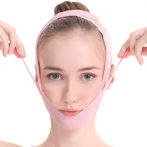 Double Chin Reducer for Women V Line Lifting Mask V Shaped Face Mask with Adjustable Straps for Comfortable Breathable Design Daily & Night Use Lightweight Ice Silk Fabric