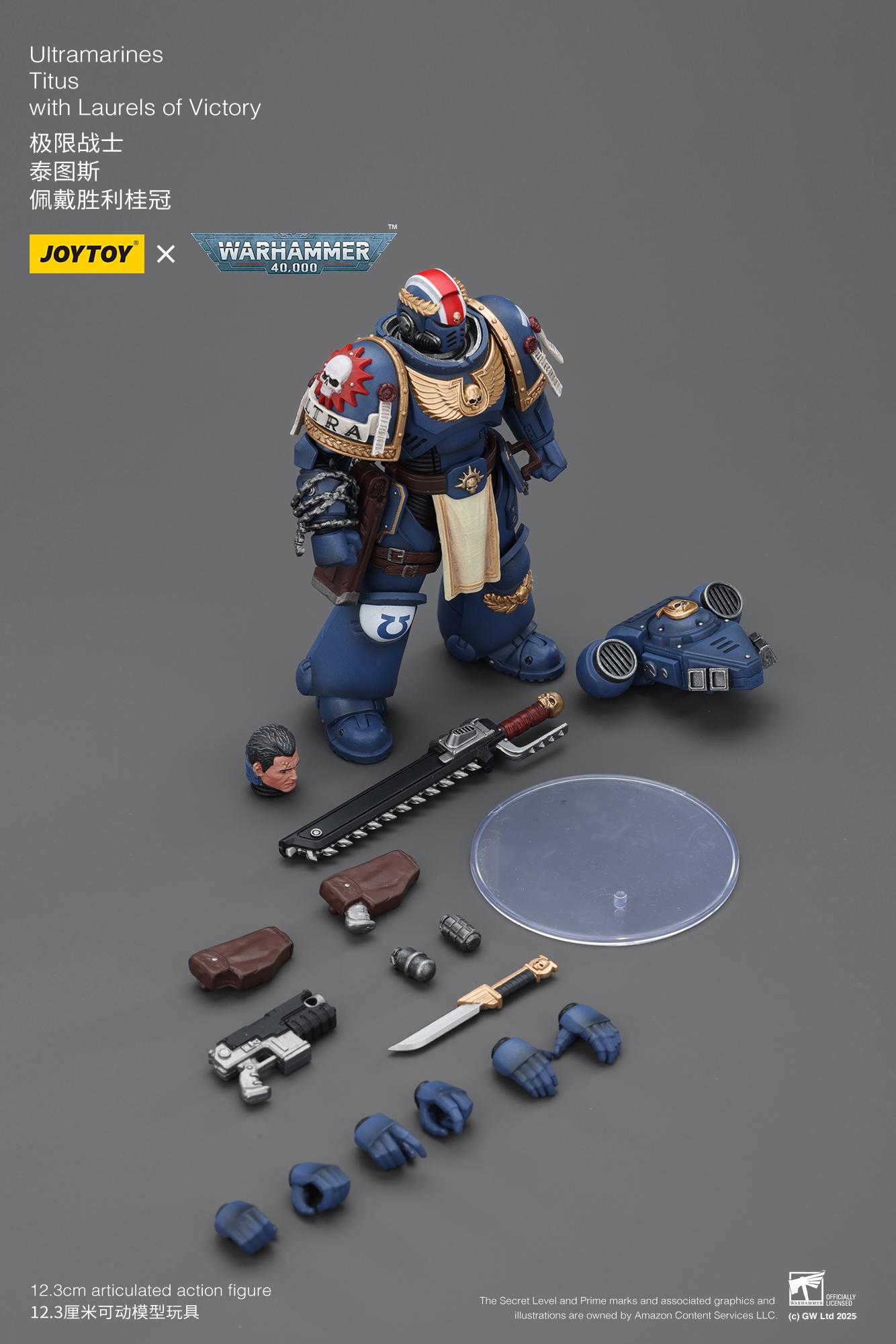 JOYTOY 1/18 Ultramarines Titus with Laurels of Victory Detailed Collectible Action Figure, JT02779, Collectible Figure,summervibes