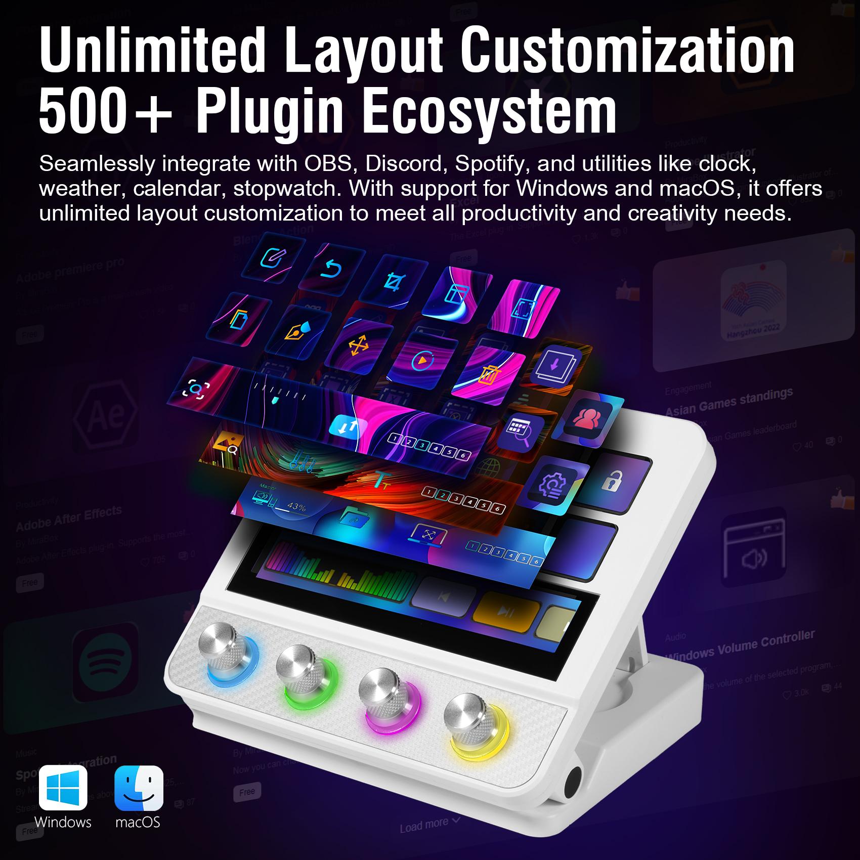 VSDinside N4 Pro - 10 Custom LCD Keys 4 Smart Knobs & Touch Bar