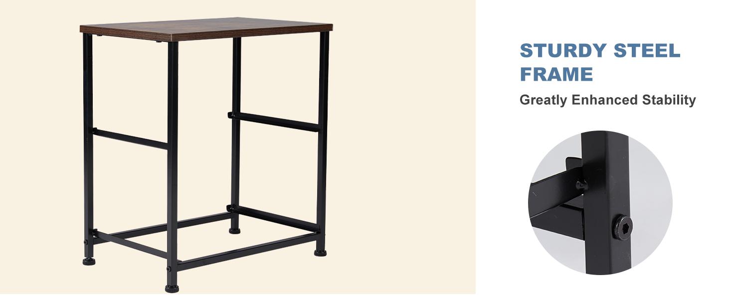 Nightstand with 2 Fabric Drawers, Tall Nightstand, Dresser,  End Table, Bedside Table, Bedroom Furniture for Living Room, Entryway, Nursery, Closet