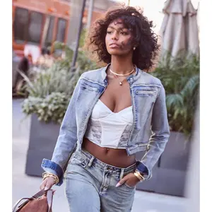 Trendy Arrival Denim Moto Jacket