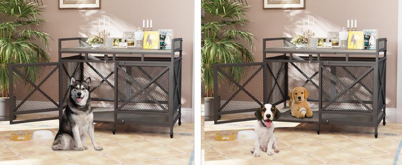 [LIVE] COZPAW Large Dog Crate Furniture | 48/52/71/78/86Inch  Wooden Kennel for Extra-Large Dogs | Heavy-Duty Indoor Wire Crate  dogcages dog kennel lockable wheel