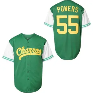 #KennyPowers 55 Jerseys Charros Eastbound and Down Myrtle Beach Mermen Movie Baseball Jersey for Men