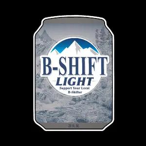 B-Shift Beer Can Sticker Set - Includes one 2.5" sticker and One 3" Sticker - Support Your Local B-Shifter Design