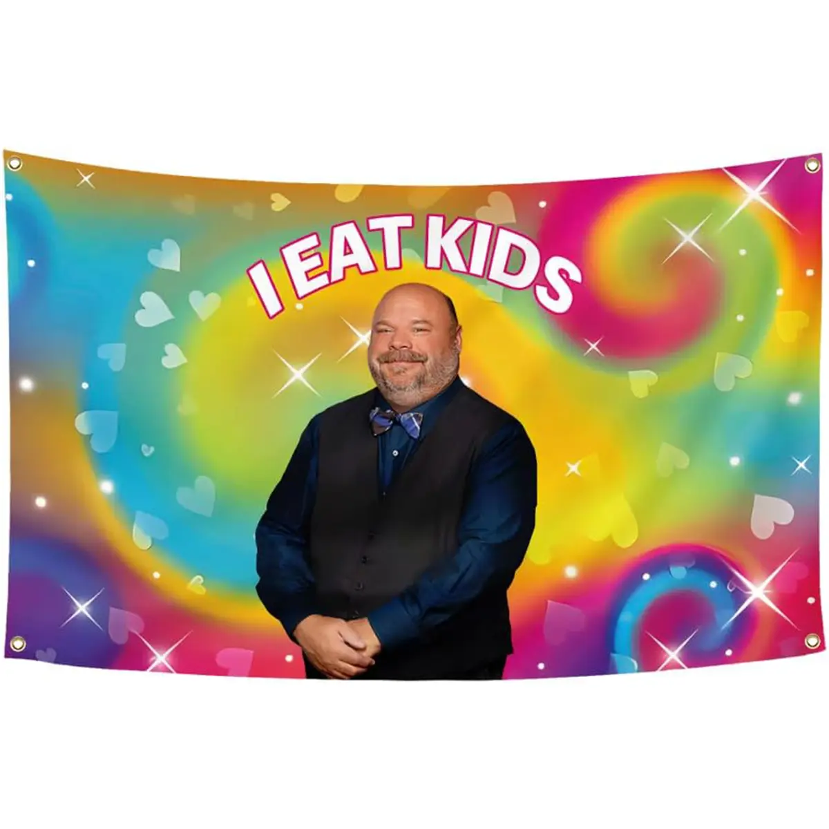 Bertram I E-at Kids Slogan 3x5Ft Flag Funny Humorous Tapestry for Wall Hanging College Dorm Men Cave Decor Outdoor Indoor Decoration Banner