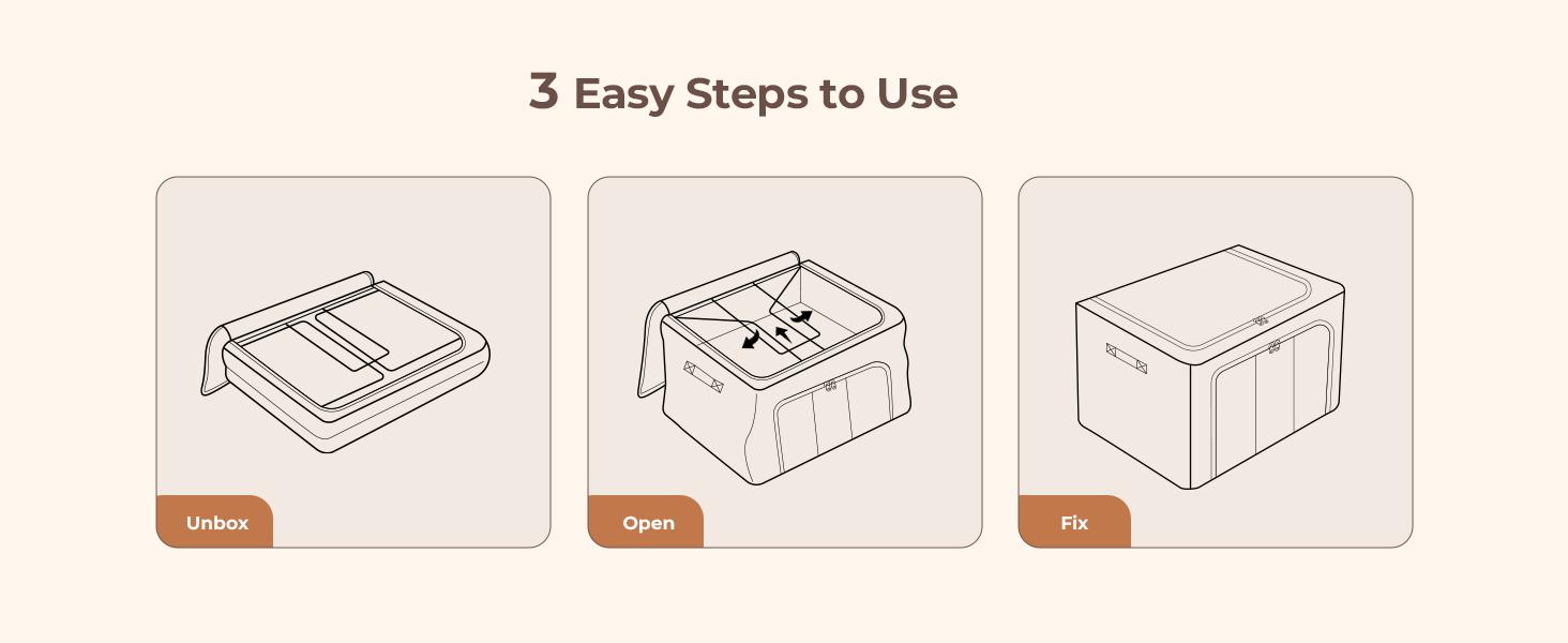 【NewYear2026】Foldable Oxford Fabric Storage Bins with Clear Window – Stackable Organizer with Reinforced Metal Frame for Clothes, Blankets, Pillows & Toys