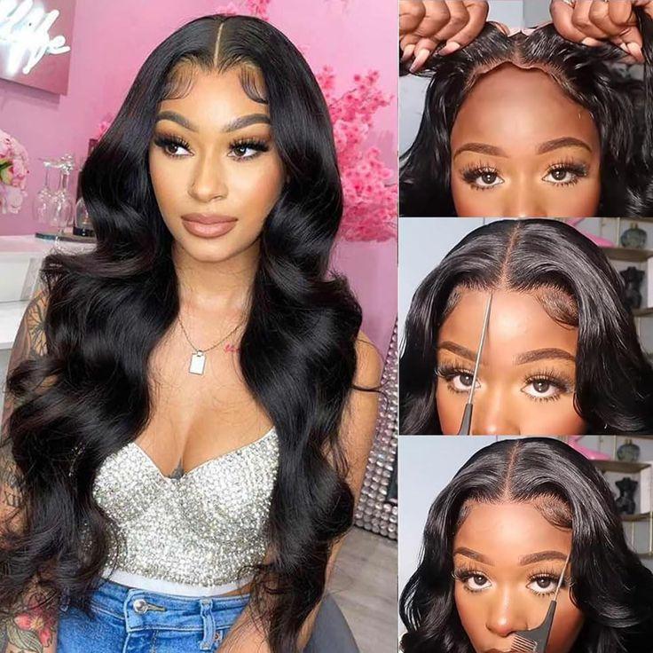 MYLOCKME Body Wave Ready To Wear Glueless Wigs For Women 5x5 6x4 Ready To Go Wavy Human Hair Wigs Pre Cut Lace 12~36Inch