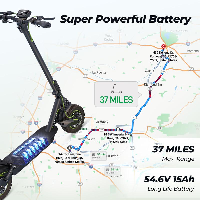 【Valentine's Day】Powerful 1000W Electric Scooter, 28MPH Max Speed, 37 Miles Long Range,10''/8.5'' Tires, Dual Suspensions, Dual Braking, Folding Electric Scooter Adults with APP Control