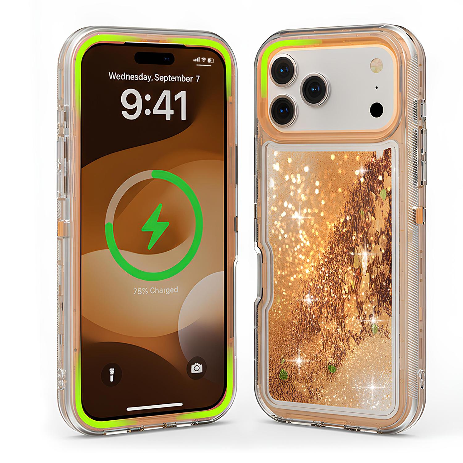 Liquid Quicksand Shiny Bling Sparkly Cute Case For iPhone 17 Pro Max 16 15 14 13,3-in-1 Heavy Duty Protective Glitter Phone Case,Bling Sparkly Cute Case for  Women Girly