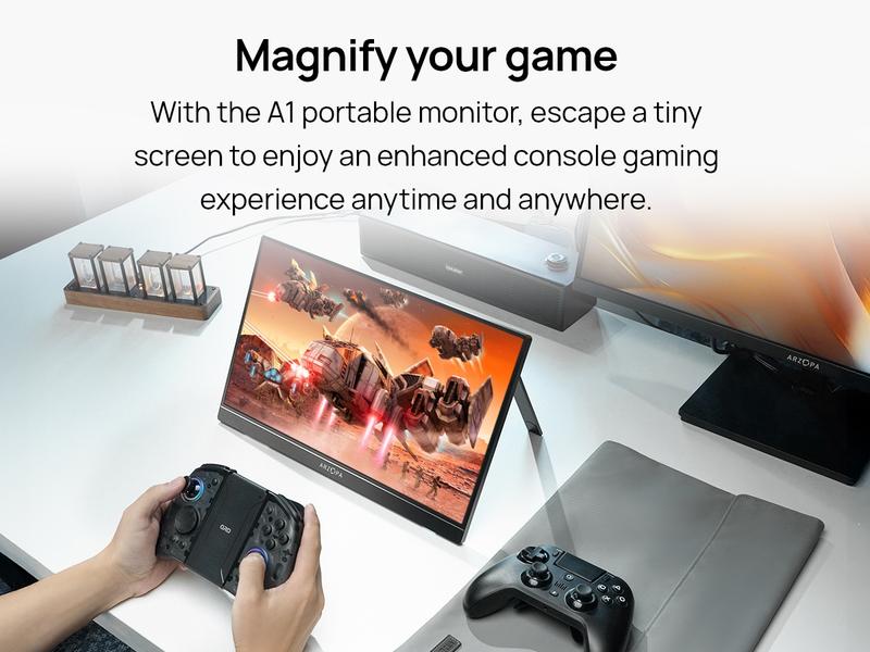 ARZOPA Portable Monitor 15.6'' 1080P 60Hz&144Hz FHD Laptop Monitor USB C HDMI Computer Display HDR Eye Care External Screen for PC Mac Phone Xbox Switch PS5 ARZOPA Portable Monitor 15.6'' 1080P 60Hz&144Hz FHD Laptop Monitor USB C HDMI Computer Display HDR Eye Care External Screen for PC Mac Phone Xbox Switch PS5
