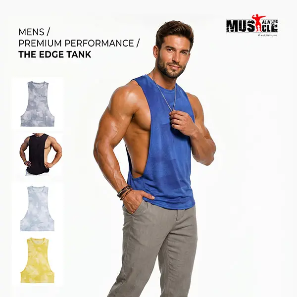 Men's Single Cutout Athletic Sleeveless Muscle Stringer Tank Top - Front Cutout Gym Training Bodybuilding Micro Tank Vest, Menswear Fitness Activewear, Cutout Vests,back to school,back to school shopping
