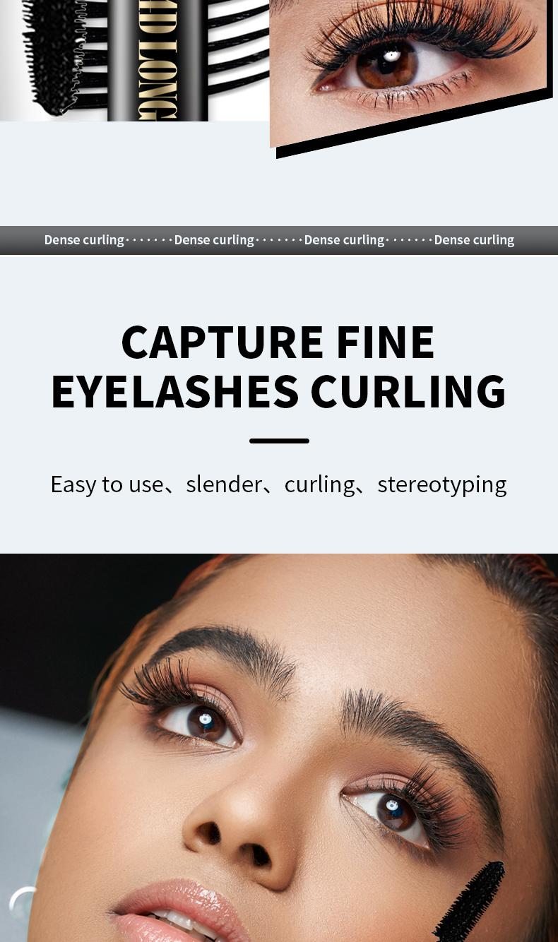 4D Super Long Lashes Mascara - Waterproof, Smudge-Proof & Dramatic Lengthening Formula for Sensitive Eyes, Durable Black Mascara for All Light Beige Types, Enhanced Volume & Length, Smudge-Proof Makeup, Sleek Tube Design, Highquality Finish