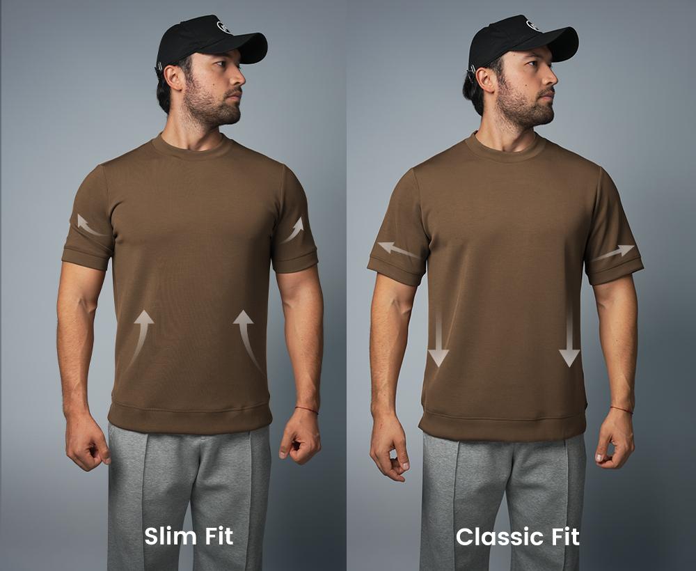 Fioboc Men's Modal T-shirt Business Casual Slim Fit No Ironing Wrinkle-Free Stretch Fabric Comfortable Slim Fit Tee for Running & Sports SpringStatements