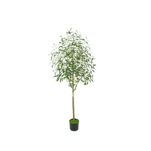 Tall Artificial Olive Tree – Faux Olive Plant with Realistic Leaves & Olives, Decorative Indoor/Outdoor Tree with Stable Base