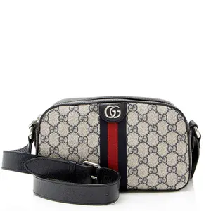 Pre-owned GUCCI Leather Crossbody Bags GG Supreme Ophidia Small Camera Bag